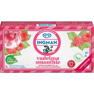 Ingman 1l Vadelma smoothie laktoositon kalorit ja ravintosisältö