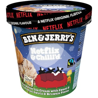 Ben&Jerry's jäätelö 465ml/405g Netflix&Chilll'd kalorit ja ravintosisältö