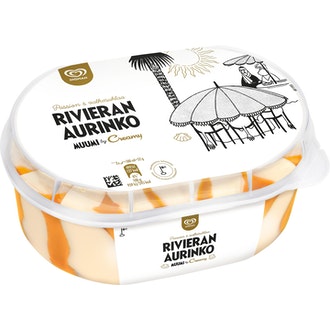 Ingman Creamy Muumi kermajäätelö Rivieran aurinko Passion & Valkosuklaa 850ml l kalorit ja ravintosisältö
