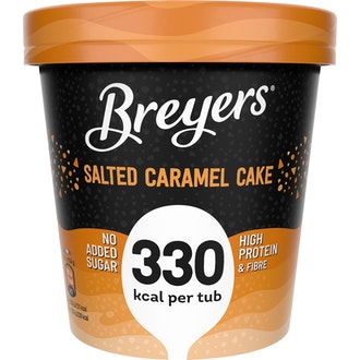 Breyers 465ml salted caramel cake protei kalorit ja ravintosisältö