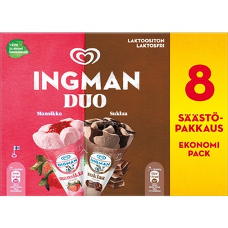 Ingman tuutti monipakkaus 8x120ml mansikka-suklaa laktoositon kalorit ja ravintosisältö - 265 kcal