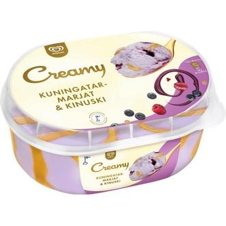 Ingman Creamy 850ml kuningatarmarjat&kinuski kalorit ja ravintosisältö
