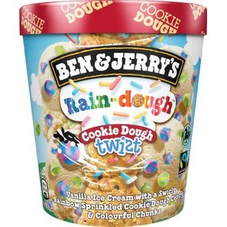 Ben & Jerry's pint-jäätelö Rain-dough Cookie Dough Twist 465 ML kalorit ja ravintosisältö