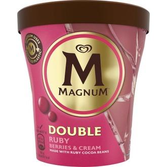 Magnum Jäätelöpakkaus Double Gold Ruby Berries and Cream 440 ML kalorit ja ravintosisältö