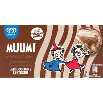 Ingman Jäätelöpakkaus Muumi Lton Valko- ja maitosuklaa 1000 ML kalorit ja ravintosisältö