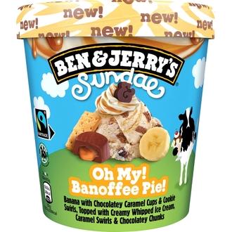 Ben & Jerry's Oh My! Banoffee Pie! Jäätelöjälkiruoka 427 ML kalorit ja ravintosisältö