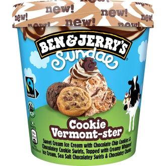 Ben & Jerry's Sundae Cookie Vermont-ster Jäätelöjälkiruoka 427 ML kalorit ja ravintosisältö