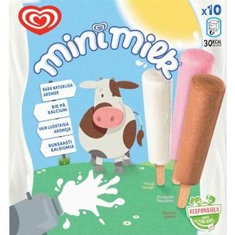 Mini Milk Jäätelö Monipakkaus 10 kpl kalorit ja ravintosisältö
