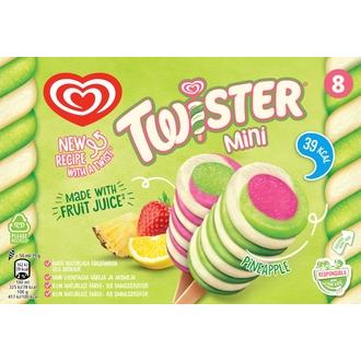 Twister Pineapple Mini Jäätelö Monipakkaus 400ml/312g 8 kpl kalorit ja ravintosisältö