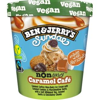 Ben & Jerry's Sundae Non-Dairy Vegan Caramel Café Jäätelö 427ml/323g kalorit ja ravintosisältö