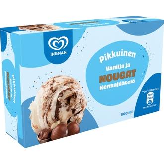 Ingman Pikkuinen Vanilja & Nougat Jäätelö 500ml/263g kalorit ja ravintosisältö