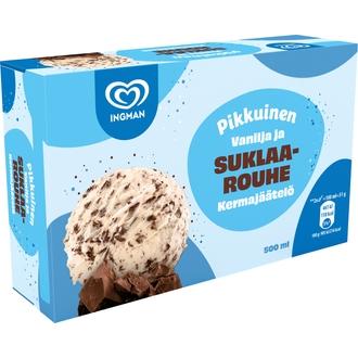 Ingman Pikkuinen Vanilja & Suklaarouhe Jäätelö 500ml/254g kalorit ja ravintosisältö - 216 kcal