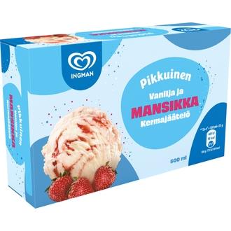 Ingman Pikkuinen Vanilja & Mansikka Jäätelö 500ml/265g kalorit ja ravintosisältö