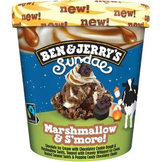 Ben & Jerry's Sundae Marshmallow & S'more! Jäätelö 427ml/316g kalorit ja ravintosisältö