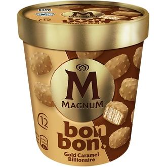 Magnum Bonbon Gold Caramel Billionaire Jäätelö Monipakkaus 204ml/168g 12kpl kalorit ja ravintosisältö