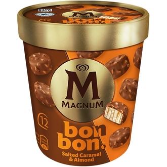 Magnum Bonbon Salted Caramel and Almond Jäätelö Monipakkaus 204ml/168g 12kpl kalorit ja ravintosisältö