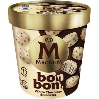 Magnum Bonbon White Chocolate & Cookies Jäätelö Monipakkaus 204ml/168g 12 kpl kalorit ja ravintosisältö