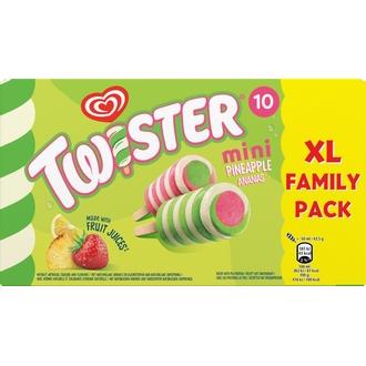Twister Mini Pineapple XL Jäätelö Monipakkaus 500ML/435G 10kpl kalorit ja ravintosisältö