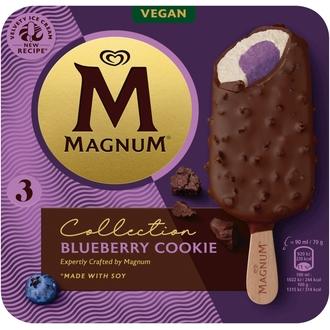Magnum  Blueberry Cookie Jäätelö Monipakkaus Vegaaninen jäätelö 270ml/210g 3 kpl kalorit ja ravintosisältö