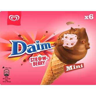 Daim Strawberry Mini Jäätelö Monipakkaus 510ml/318g 6 kpl kalorit ja ravintosisältö