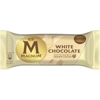 Magnum White Chocolate Jäätelö 110ml/79g kalorit ja ravintosisältö