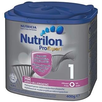 Nutrilon Hypo-Allergenic 1 400g äidinmaidonkorvikejauhe 0-12 kk kalorit ja ravintosisältö