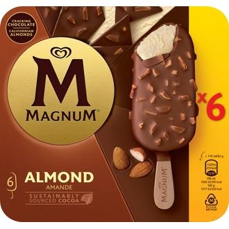 Magnum Almond Jäätelö Monipakkaus 660/492g 6 kpl kalorit ja ravintosisältö