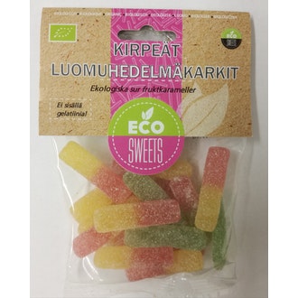 EcoSweets Kirpeät luomuhedelmäkarkit 75g kalorit ja ravintosisältö - 353 kcal