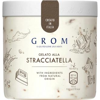 Grom 460Ml Stracciatella Jäätelöpakkaus kalorit ja ravintosisältö - 187 kcal
