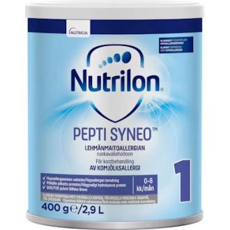 Nutrilon Pepti Syneo 1 lehmänmaitoallergian ruokavaliohoitoon 400g kalorit ja ravintosisältö - 484 kcal