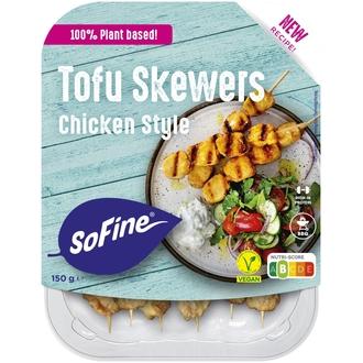 SoFine Tofu Skewers chicken style vartaat vegaaninen 150g kalorit ja ravintosisältö