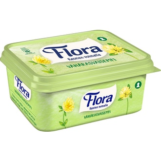 Flora margariini 600g 40% vähärasvaisempi kalorit ja ravintosisältö - 351 kcal