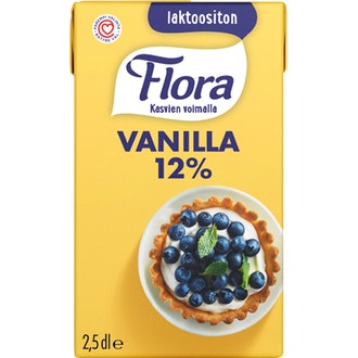 Flora Vanilla vispautuva vaniljakastike 2,5dl laktoositon kalorit ja ravintosisältö - 206 kcal