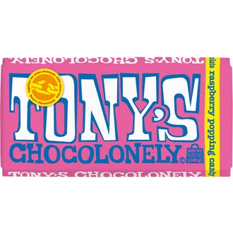 Tony's Chocolonely 180g White Raspberry kalorit ja ravintosisältö