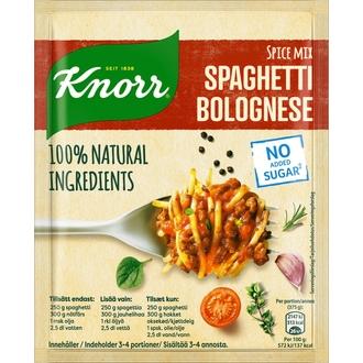 Knorr Spaghetti Bolognese Ateria-aines 38 g 3–4 annosta kalorit ja ravintosisältö