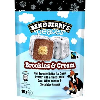 Ben & Jerry's Brookies & Cream Peaces Jäätelö Monipakkaus 160ml/150g 10kpl kalorit ja ravintosisältö