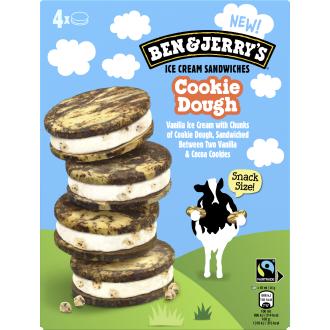 Ben&Jerry's jäätelö sandwich cookie dough 4kpl/184g kalorit ja ravintosisältö - 315 kcal