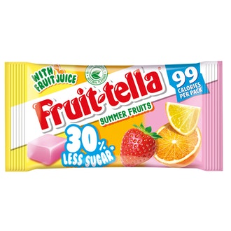Fruittella summer fruits 28g hedelmätoffee kalorit ja ravintosisältö