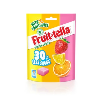 Fruittella Summer Fruits 120g hedelmätoffee vähemmän sokeria kalorit ja ravintosisältö