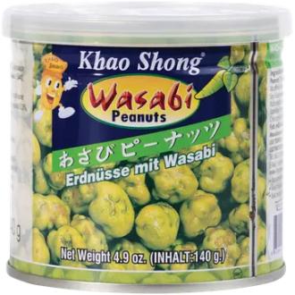 Khao Shong Wasabi kuorrutetut maapähkinät 140g kalorit ja ravintosisältö - 546 kcal
