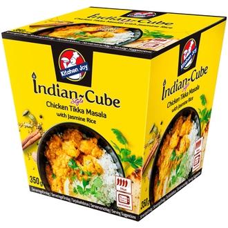 350g Kitchen Joy Thai-Cube Tikka Masala -kanaa ja jasmiiniriisiä, pakasteateria kalorit ja ravintosisältö