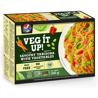 Kitchen Joy savoury yakisoba nuudeleita, vihanneksia ja mausteista kastiketta 300g vege, pakaste kalorit ja ravintosisältö - 133 kcal