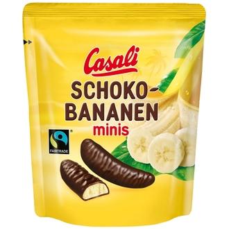 Casali Suklaabanaani mini 110 g suklaakuorrutettuja banaanivaaahtomakeisia kalorit ja ravintosisältö - 382 kcal