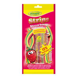Woogie Karkkiremmit 80g mansikka kalorit ja ravintosisältö - 362 kcal