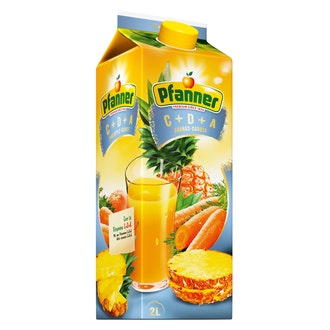 Pfanner sekahedelmäjuoma 2l C+D+A ananas-porkkana kalorit ja ravintosisältö