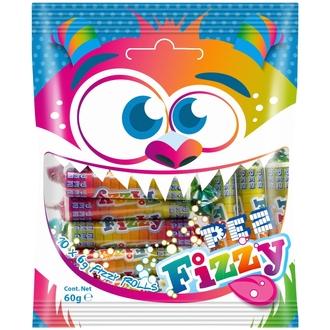 Pez Fizzy Rolls Bag makeiset 60g kalorit ja ravintosisältö